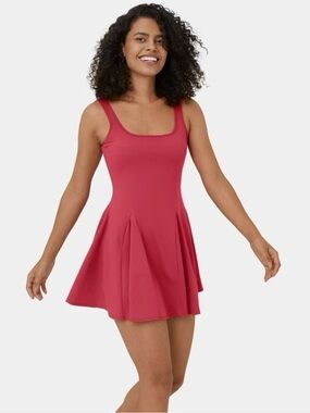 Halara U Neck Sleeveless Backless U Back Flare Mini Dress Small Women’s Red